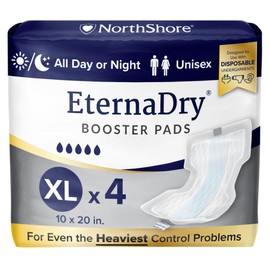NorthShore EternaDry Booster Pads for Men and Women, X-Large, Starter Pack/4