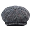 BOTVELA Men's 8 Panel Wool Blend Newsboy Flat Cap Herringbone