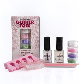 Dream Glitter Toes Kit: Creative Polish Set - Includes 4 Beautiful Colors - DIY Nails the Way You Want - Comes With All the Supplies, Tools, and Accessories Needed - Guaranteed Salon Quality