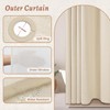 WONICY No Hooks Luxury Shower Curtain Set with Snap-in Liner,