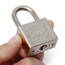 Aicosineg Padlock, Keyed Type, 304 Stainless Steel, Outdoor, Durable, Corrosion Resistant, Waterproof, Keyhole, Security Lock, Silver, Width 1.6 x Depth 0.8 x Height 2.5 inches (40 x 20 x 64 mm), 4