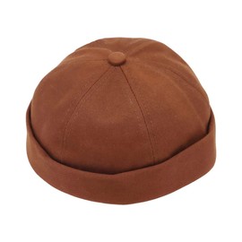WITHMOONS Watch Cap Beanie Cotton Docker Brimless Harbour Hat VZ50060, Brown, Large