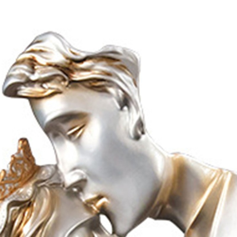 Couples Kiss Sculpture Exquisite Decorative Resin Kissing Lover Figurine Home