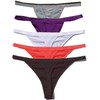 Zofirao 5 Pack Women's Multicolored Panties Cotton Spandex Thongs Underwear