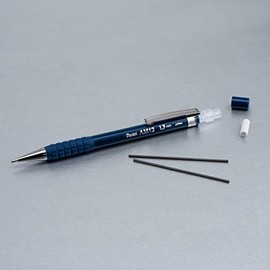 Pentel Sharp HD - Portaminas (1,3 mm), color azul oscuro, (1) recambio de plomo de polímero súper alto (AM13LBP)