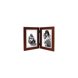 Malden Double Vertical 5x7 Picture Frame - Wide Real Wood Molding, Real Glass - Dark Walnut