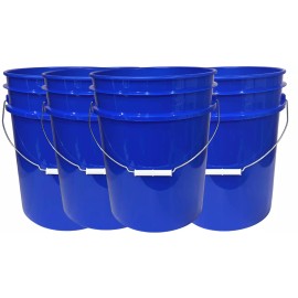 House Naturals 5 Gallon Food Grade plastic Bucket -Made in USA- (Pack of 4containers )