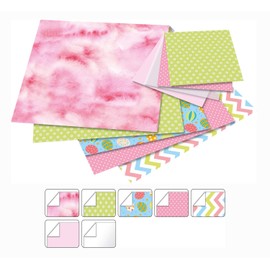 folia 40119 – Folding Sheets Set Flowers in 2 Sizes, 50 Sheets in Format 15 x 15 cm + 120 Sheets in Format 7.5 x 7.5 cm, Assorted in 7 Designs, for Beautiful Folding Figures, Flowers and Butterflies