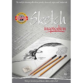 koh I noor Artist Sketch pad A4 with pre-Printed Motives, paper Assorted, 0.4x29.6x20 cm