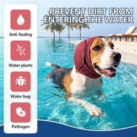 Quick-Dry Dog Ear Cover for Ear Protection & Hematoma,L,Red