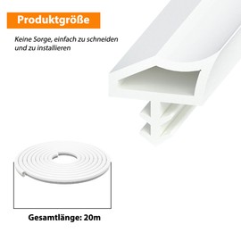 Door Seal Sound Insulation White: PVC Door Seal Rubber Door Frame Seal Room Door Seal for Moisture-Proof Sound Insulation Windproof Collision Avoidance (20 m)