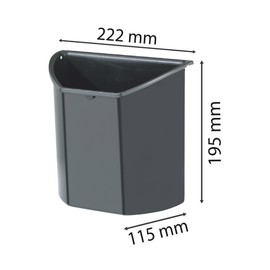 Exacompta - Ref 43142D - Topline Rectangular Eco-Insert for Waste Paper Bin - 222 x 111 x 195mm in Size, 2L Capacity, Enables Bin to be Sorted - Anthracite Grey
