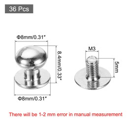 uxcell 36 Pcs Mini Round Knobs, 8mm Small Drawer Pulls, Cabinet Knobs Handles Pulls for Dresser Closet Jewelry Box Gift Cases, Silver