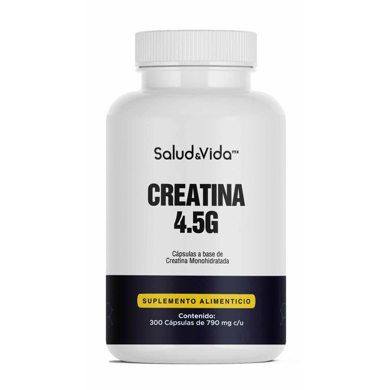 Creatina Monohidratada 4.5g - 300 Cápsulas - Suplemento Alimenticio -