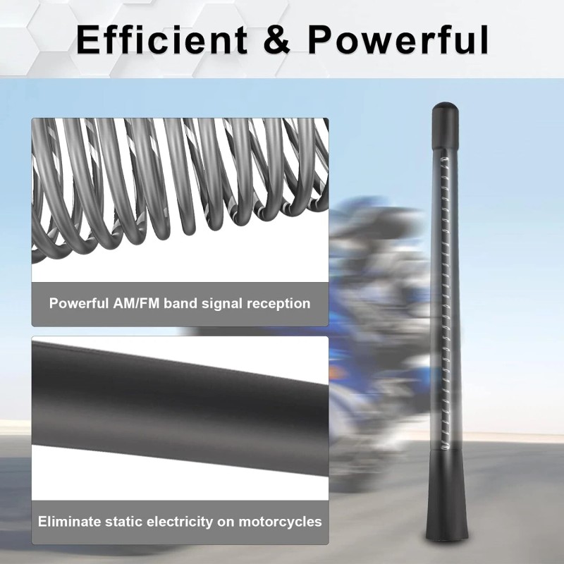 JDMON 2Pack 7" Motorcycle Short Antenna For Harley Davidson 1989-2022