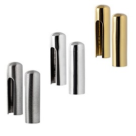 2 Pieces Decorative Sleeves for Frame Parts for Glass Door Hinges and Room Doors - Polished Stainless Steel
