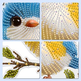 MXJSUA Special Shaped Hanging Diamond Painting Art Kits for Adults, Cute Bird 3D DIY Crystal Rhinestone Acrylic Gem Art Pendant Ornaments Kit for Home Decoration and Gift