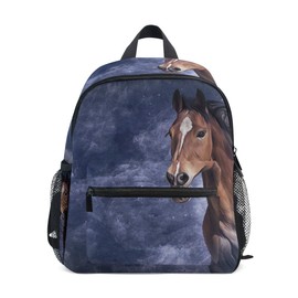 Children's Backpack Horse Vintage Colour Nursery Preschool Bag for Toddler Girls Boys, gray, Kids Backpack