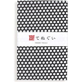 KOMESICHI irodori Japanese Traditional Towel Tenugui Cool Pattern 4 with Fray Prevention Processing Set of 5 with Tenugui Iroha (English Manual), 12.99x34.64 in
