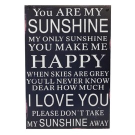 Carousel Home Slogan Metal Signs - You Are My Sunshine 30X20 Tin Wall Sign