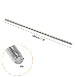 TOP-VIGOR 5Pcs Double End Threaded Stud Screw Bolt, M6x180mm 304 Stainless Steel Rod Bolts Thread Reducer Adapter, Adjustable Push Rod Stud for Furniture Hardware Machinery Maintenance and Fixes
