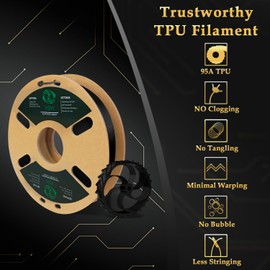 YOYI YOYI - Filamento para impresora 3D, filamento de TPU 95A de 1,75 mm, filamento flexible, carrete de 0,5 kg, precisión dimensional +/- 0,03 mm, filamentos de TPU suave de alta elasticidad (negro)