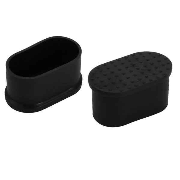 uxcell Pipe Cap Chair Leg Cap Leg Tip Cap Rubber Black Fits 2.4 x 1.2 inches (60 x 30 mm) Legs Oval for Furniture Desk 2 Pack