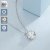 KRKC&CO Moissanite Necklace for Women, Sterling Silver Lab Created Solitaire
