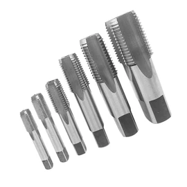 SEIWEI 6PCS NPT Pipe Tap Set, 1/16" 1/8",1/4", 3/8", 1/2", 1" NPT Tap Set, HSS Hand Threading Plumbing Tap Set for Accurate Threads, Assorted Plumbers Mechanics DIY Thread Cutting Tools