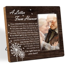 Remembrance Gift for Loss of Loved One, Sympathy Picture Frame Gifts, Dandelion Decoration Wooden Picture Frame, Home Wall & Tabletop Decor Picture Frames, A Letter From Heaven (4x6 Inch Photo)