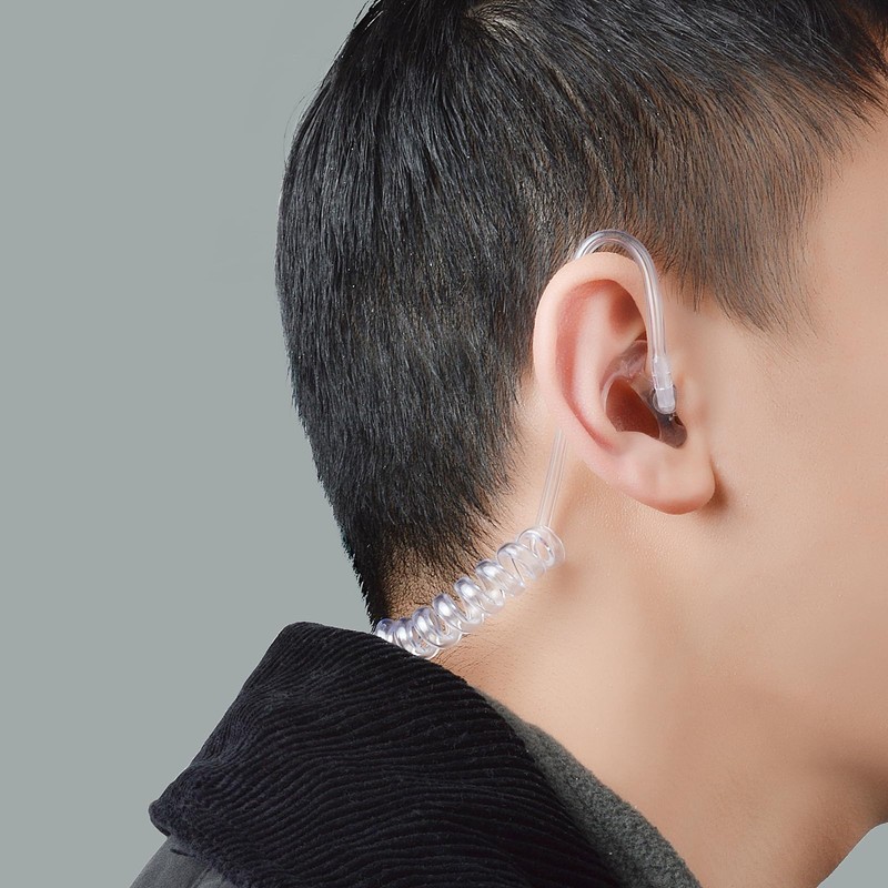YNIBST Replacement Earmold for Acoustic Coil Tube Headset(Clear 2 Pairs)