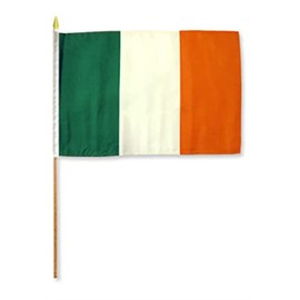 Ireland Flags 12x18in Stick Flag of Ireland Irish Flag (24inch staff)