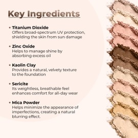 Warm Shade Foundation (30g Full Size Sifter Jar) Matte Mineral Makeup Loose Powder Foundation – Full Coverage, Natural Finish, Noncomedogenic, SPF 30