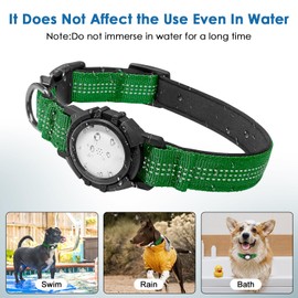 Upgraded AirTag Dog Collar, Reflective & Waterproof Adjustable Dog Collar, Secure Fit for Small Medium Large Dogs, Durable Nylon Pet Collar with Easy AirTag Holder for Real-Time Location (Green M)