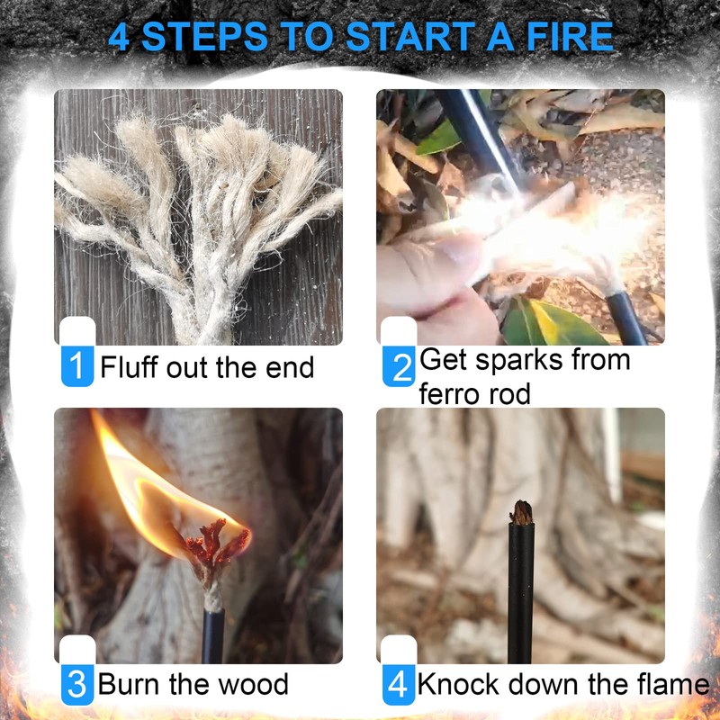 Ferro Rod Fire Starter Kit – 5" Flint and Steel