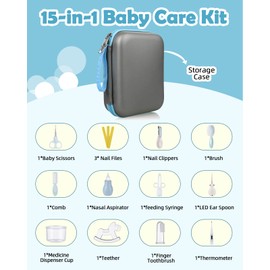 Lictin Baby Health Care Kit - Baby Grooming Kit Newborn Baby Care Accessories, 15PCS Safety Cutter Nail Care Set, Nursery Baby Care Kit for