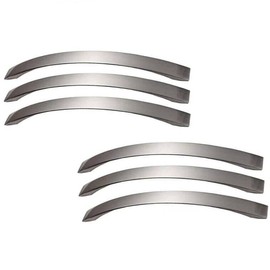 MARGUERASW 6 Piece Modern Chrome Brushed Nickel T-Shaped Kitchen Cabinet Handle, Zinc Alloy, 224 mm Center Distance