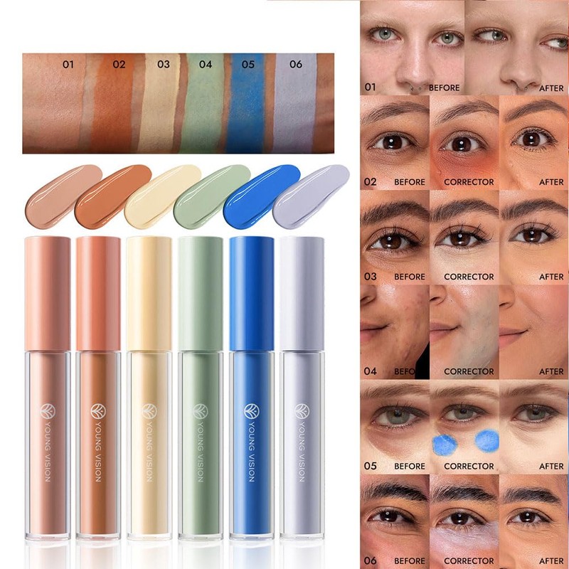 MIRUOKOU [2025 Limited] 6 Colors Concealer, Popular, Concealer, Pencil, Facial