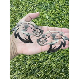 Badge Addictz Wolf Car Emblem Badges Silver Custom New