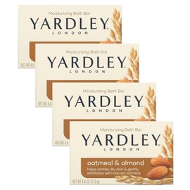 Yardley London Soap Bath Bar, Oatmeal and Almond with Naturally Moisturising, 4.0 Oz (120g) - Pack of 4