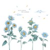 Fujitoya Blue Flower Sunflower Grass Wall Decal Wall Decor M0415