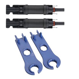 NUZAMAS Set of 2 Inline Built-in diode Connector 15 Amp Male to Female for Solar Panel Connection and 2 of Wrench Spanner Wiring Tool