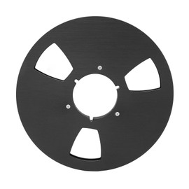 Tape Empty Spool, Professional 1/4 10.5 Inch Empty Rewind Spool, 3-Hole Stainless Steel Screws for Spool-to-Coil Cassette Player (Black)