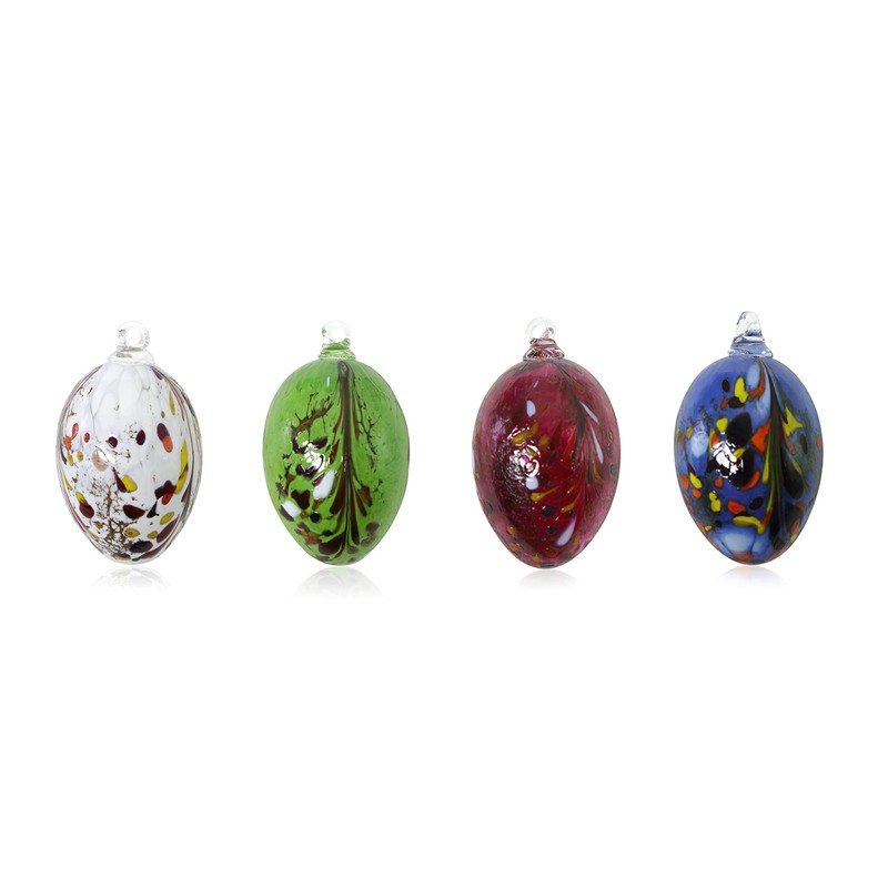Lauschaer Glas Glass Easter Eggs with Granules, Various Sizes and