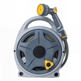 GEWIMI Retractable Garden Hose Reel, 1/2"x 60FT Heavy Duty Hose with 10 Spray Patterns - Leakproof, Durable & Compact Design for Garden Watering, Car Washing, Pet