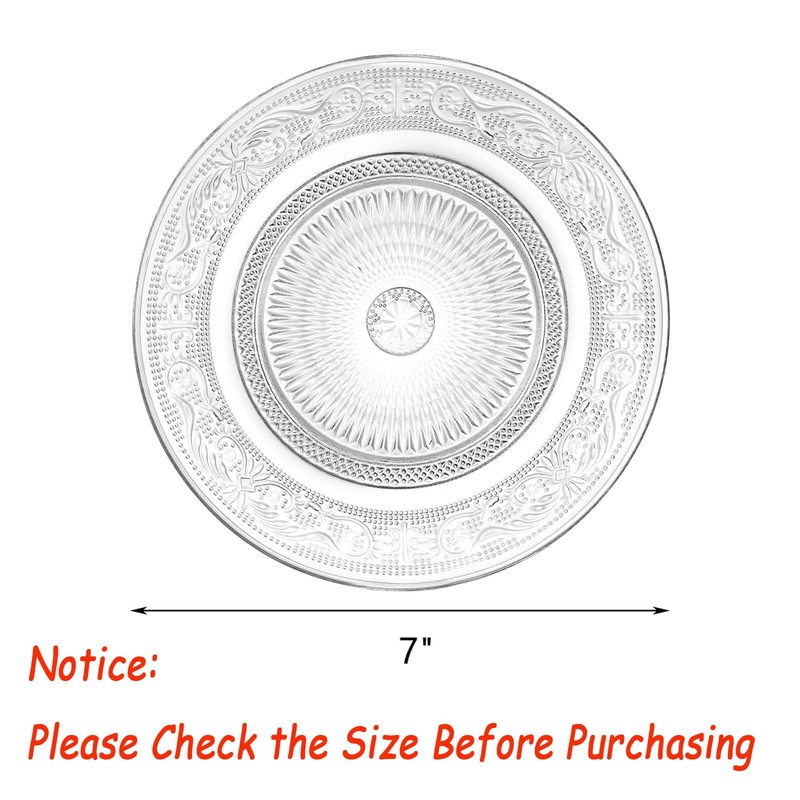 Frcctre 12 Pack Glass Salad Plates, 7 Inches Small Glass