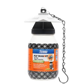 Fly Magnet, Reusable Fly Trap - Includes One Fly Bait Packet and Heavy Duty 9.5 USA Supply Hanging Chain (1 Trap)