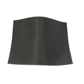 Fine Fluted Black Ribbed Rubber Matting 3mm Thick: Size A4 (297mm x 210mm)
