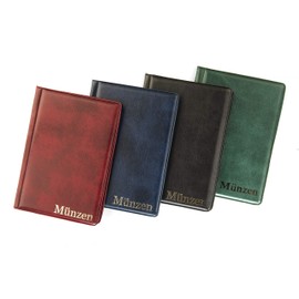 MC Collector Coin Album Pocket Album Scrapbook for 96 Pieces 2 Euro Coins Storage (Red) Coin Album