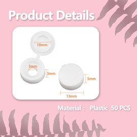 50PCS Screw Caps White, Screw Heads Covers Hinged Screw Cover Caps Plastic Screw Caps Folding Screw Cover Cap, Snap Caps Washer Covers Flip Tops for Covering Screw Protection